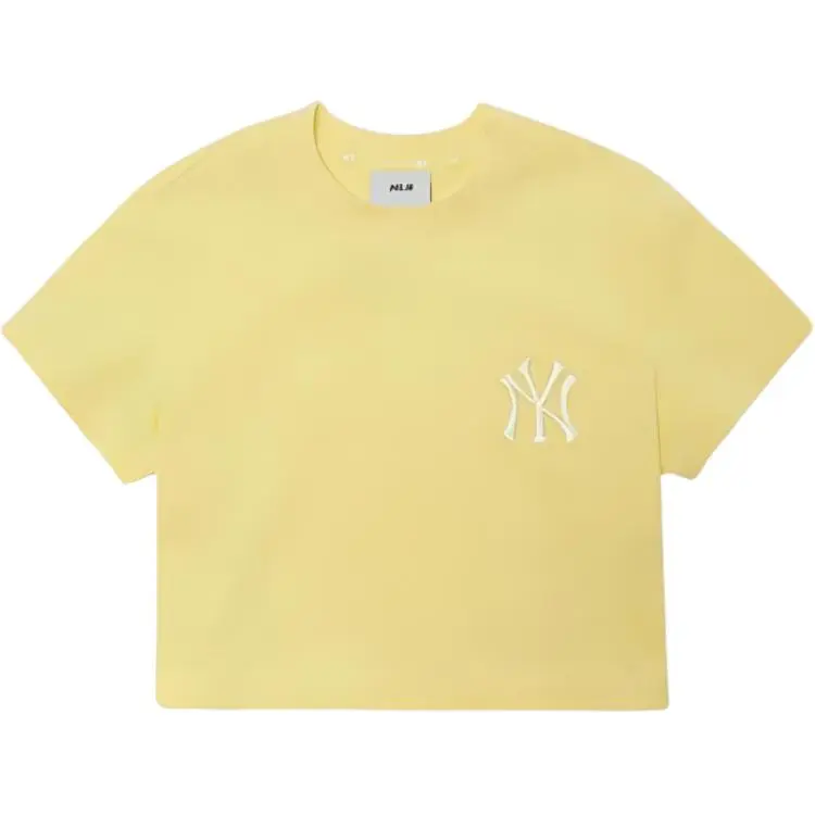 MLB Crop Tops Women's Yellow Crew Neck Moderate