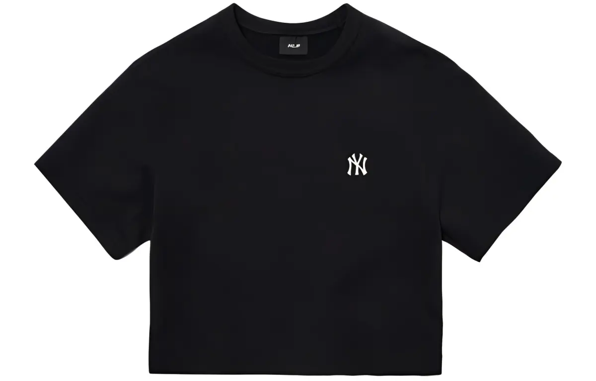 MLB New York Yankees T-Shirts Women's Black Crew Neck Moderate