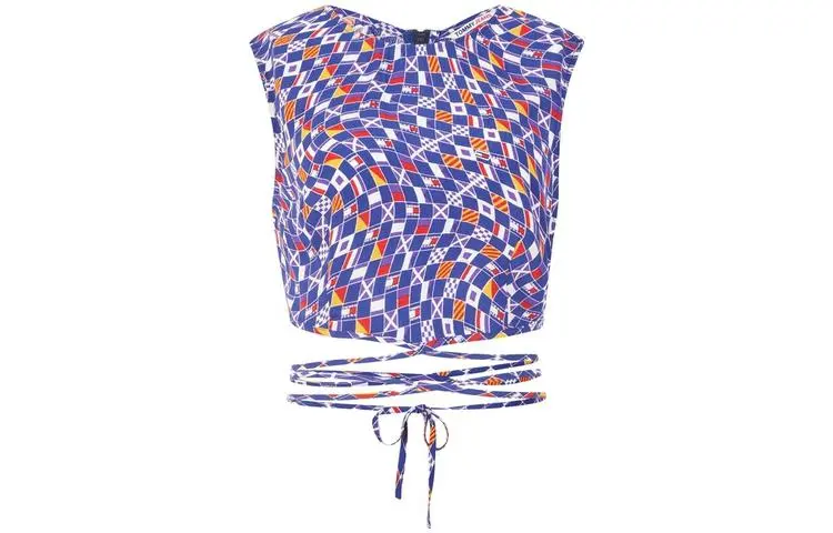 Tommy Hilfiger Tank Tops Women's Blue & White & Red & Multicolor 0G0 Straight Fit