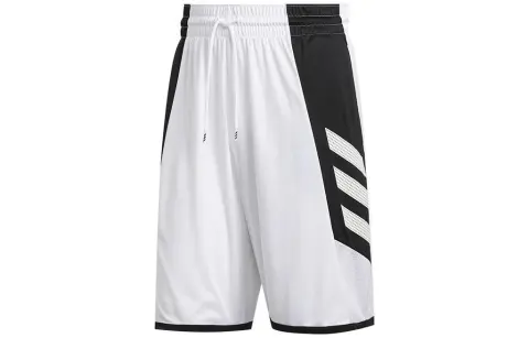 Adidas Basketball Shorts Men's White Moderate Straight Fit Pants