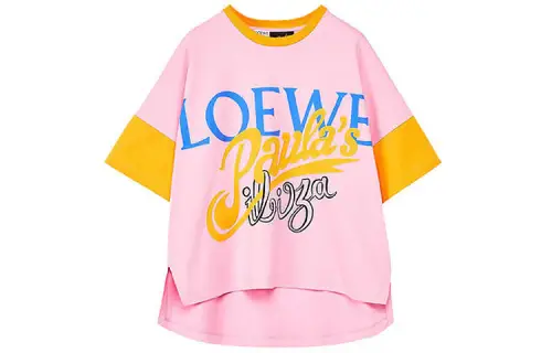 LOEWE Crop Tops Women's Pink Crew Neck Moderate