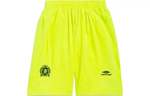 Balenciaga SS24 Casual Shorts Loose Fit Unisex Neon Yellow