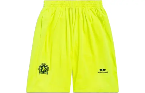 Balenciaga SS24 Casual Shorts Loose Fit Unisex Neon Yellow