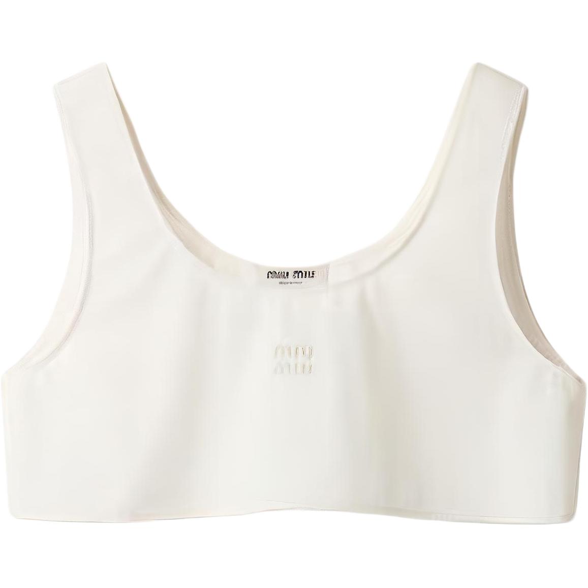 Женские майка MIU MIU Printed Cotton Tank Top (белая)