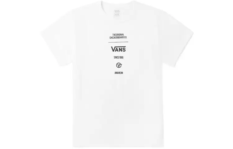 Vans T Shirts Women's White Crew Neck Moderate Straight Fit