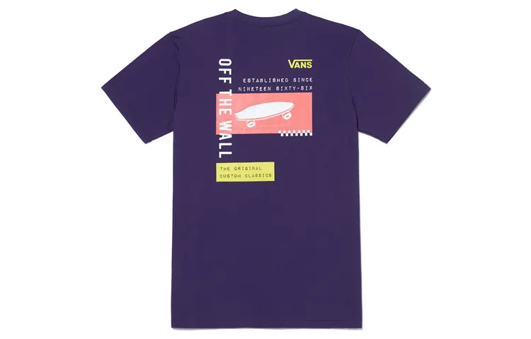 Vans T Shirts Women's Purple Crew Neck Moderate Straight Fit