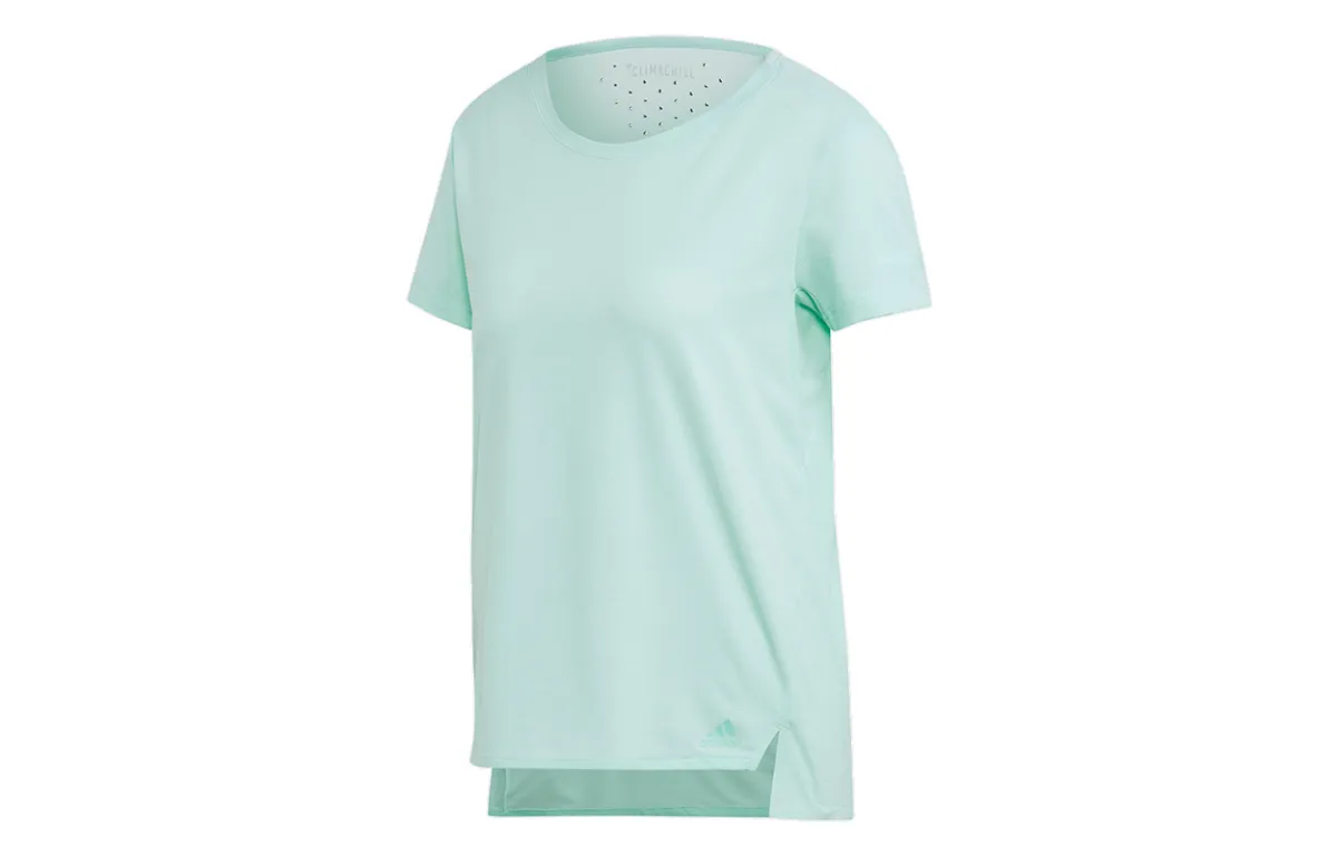 Adidas T-Shirts Women's Clear Mint Green Crew Neck Moderate Straight Fit