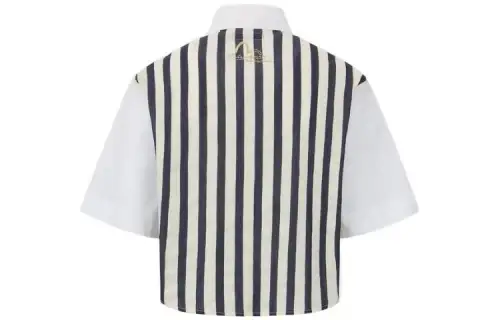 EVISU Crop Tops Women's White Lapel Moderate