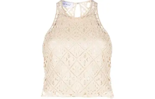 OFF-WHITE Crochet-knit Cropped Tank Ntop
