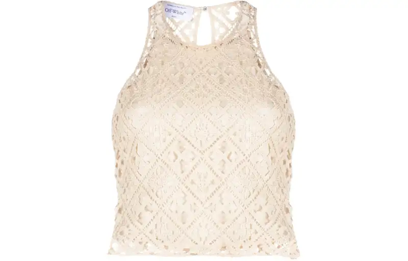 OFF-WHITE Crochet-knit Cropped Tank Ntop