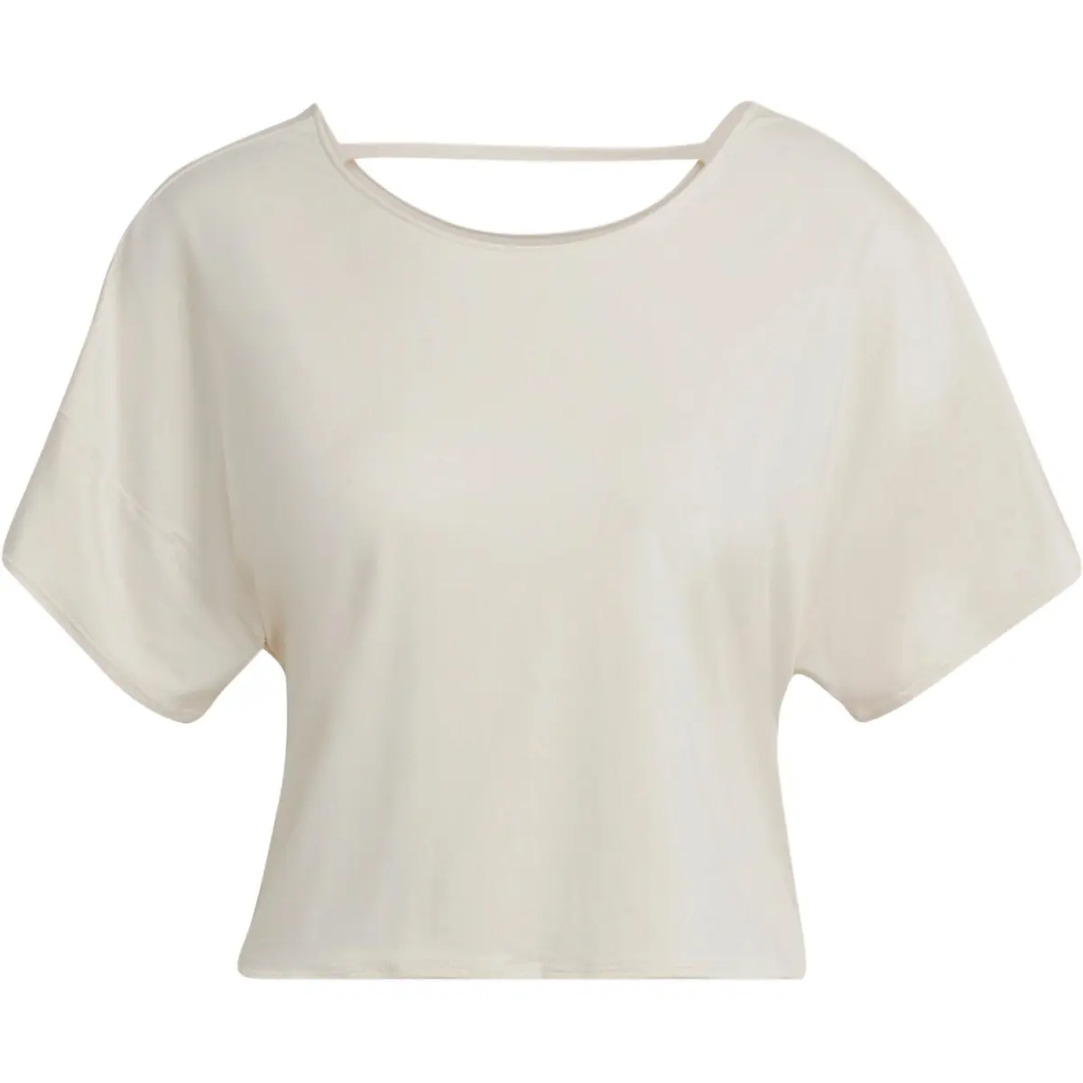 Adidas Crop Tops Women's Beige Crew Neck Moderate