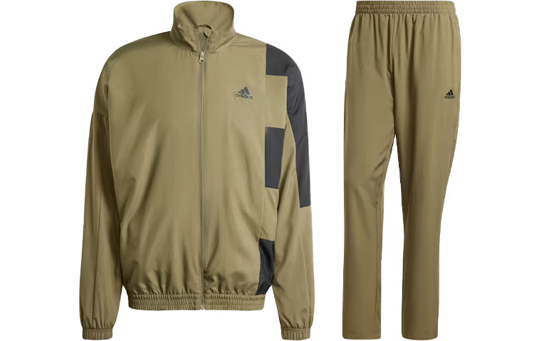 Adidas Sportswear Colorblock Tracksuit Casual Sportswear Men's Olive Green