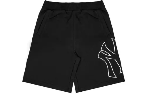MLB New York Yankees Contrast Logo Elastic Athletic Shorts Unisex Black