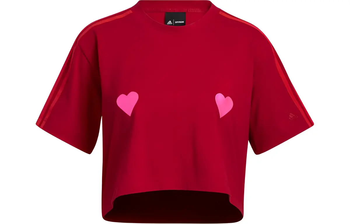 Adidas Ivy Park Graphic Crop Tee Power Red