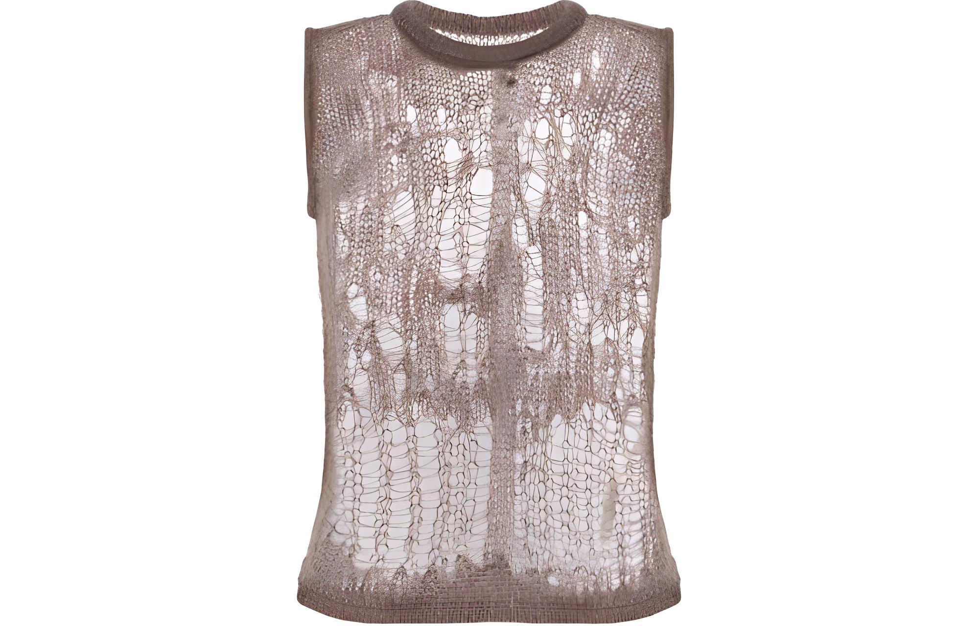 RICK OWENS Spider Cut Out Open Knit Tank Top