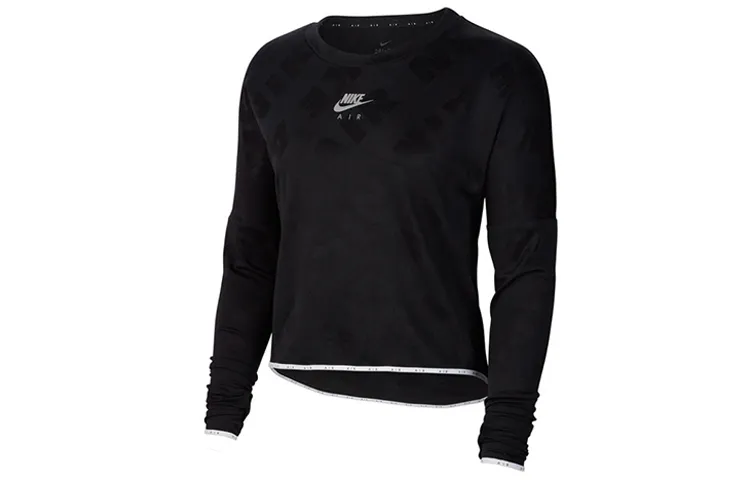 Nike Crop Tops Women's Black Crew Neck Moderate