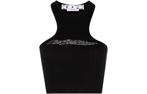 OFF WHITE Tank Tops Women's Black Crew Neck Moderate Other