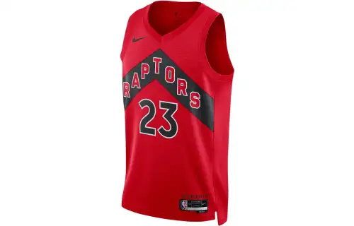 Nike NBA team printed jersey SW fan version 22-23 season logo limited Raptors VanVleet No. 23 basketball vest, same style for men and women, red