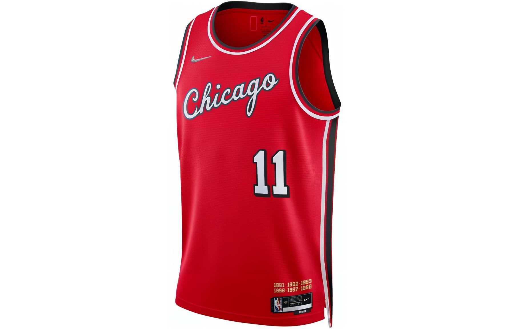 Nike Chicago Bulls NBA Dri-FIT SW Fan Edition DeRozan No. 11 Retro Logo Breathable Basketball Vest Men's Red