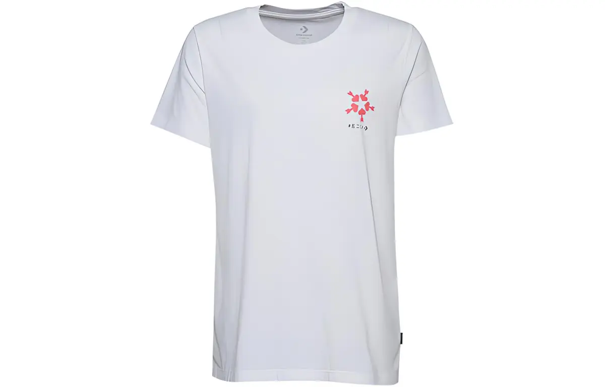 Converse T-Shirts Women's White Crew Neck Moderate Straight Fit