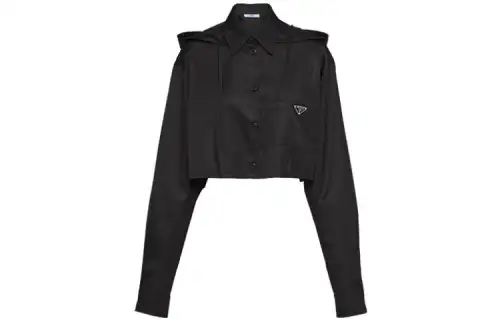 PRADA Shirts Women's Black Lapel Moderate