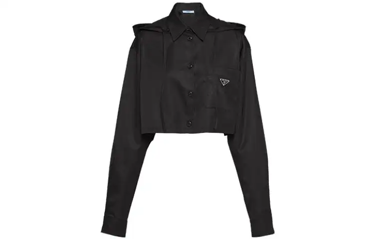 PRADA Shirts Women's Black Lapel Moderate