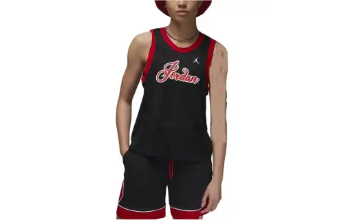 Jordan Tank Tops Women's Black Crew Neck Moderate Straight Fit