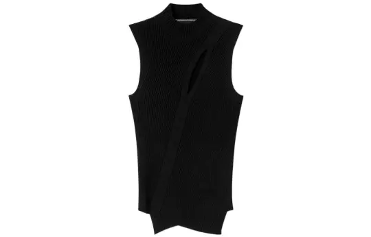 VERSACE Asymmetrical Hem Sleeveless Knitted Top