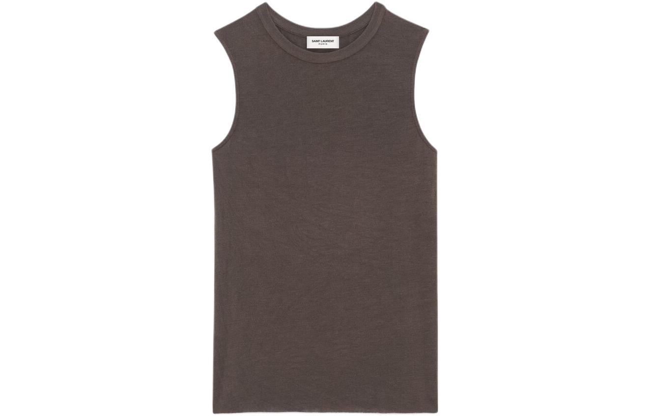 Женская майка SAINT LAURENT (коричневая)