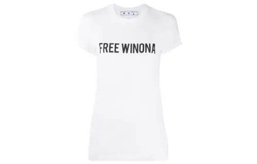 OFF WHITE FW20 T Shirts Women's White Crew Neck Moderate Straight Fit