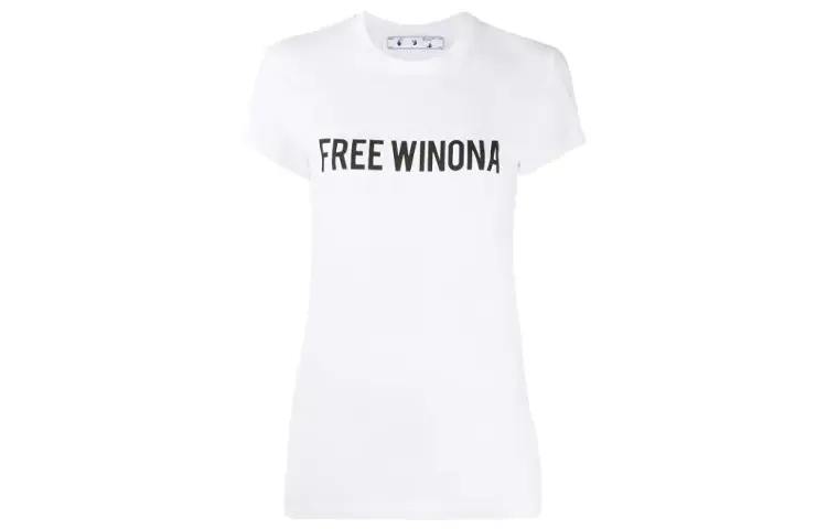 OFF WHITE FW20 T Shirts Women's White Crew Neck Moderate Straight Fit
