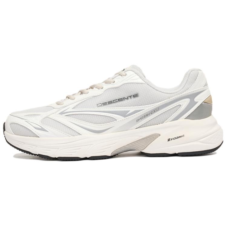 DESCENTE SPORTS STYLE Slip Resistant Abrasion Resistant Low top Casual Running Shoes Unisex White