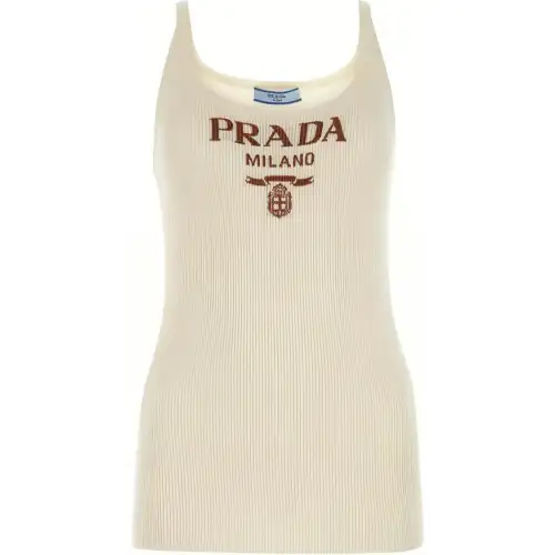 PRADA Tank Tops Women's Beige Moderate