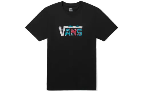 Vans T Shirts Women's Black Crew Neck Moderate Straight Fit