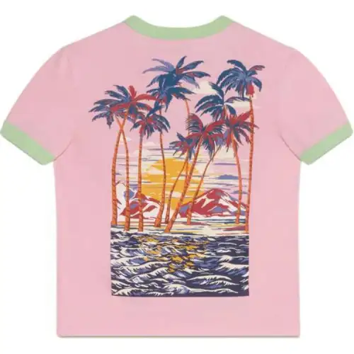 GUCCI T Shirts Women's Pink Crew Neck Moderate