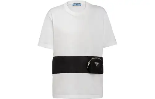 PRADA T Shirts Women's White Crew Neck Moderate Straight Fit
