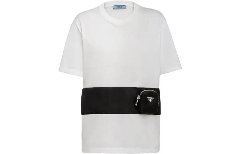 PRADA T Shirts Women's White Crew Neck Moderate Straight Fit