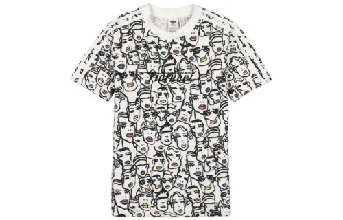 Adidas Originals Fiorucci Pop Art Faces T Shirt Women's White