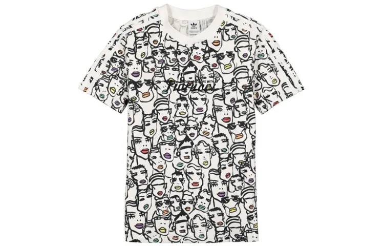 Adidas Originals Fiorucci Pop Art Faces T Shirt Women's White