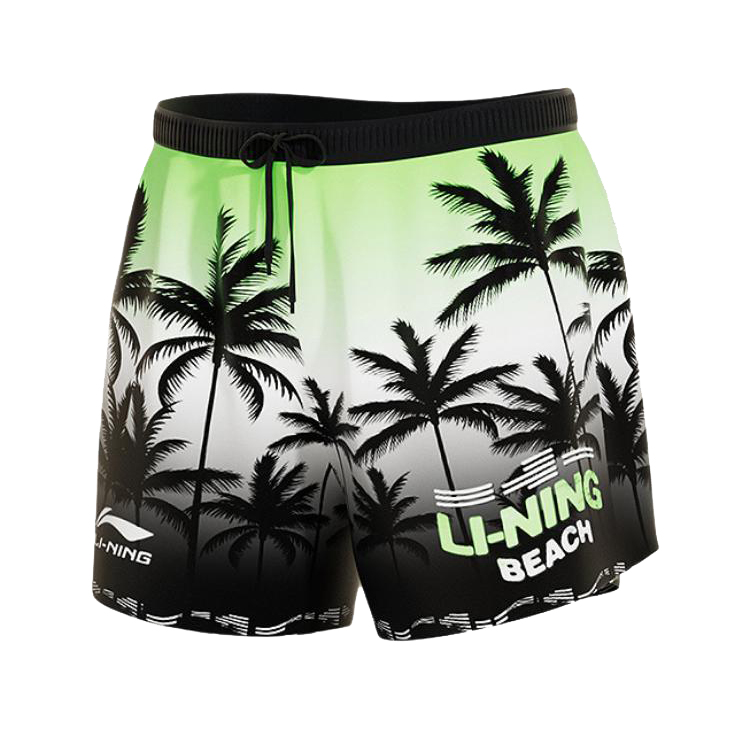 Li Ning Beach Shorts Men’s Moderate Square Leg Swim Trunks