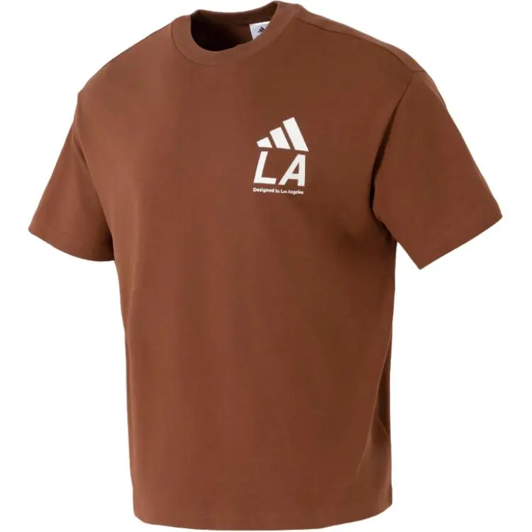 Adidas Los Angeles SS25 T Shirt Unisex Brown Red