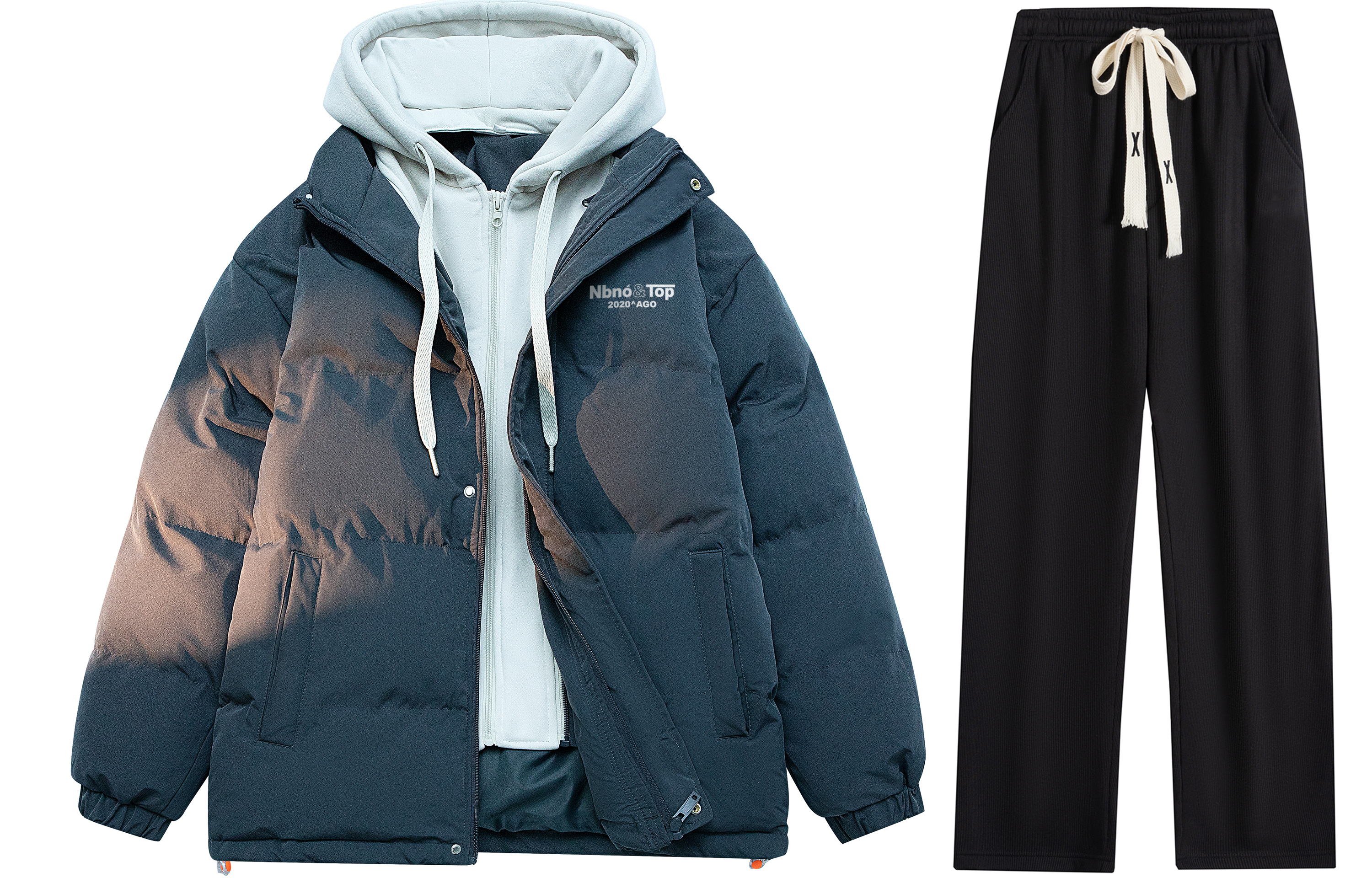 NBNO Casual Sportswear Unisex Hooded Thickened