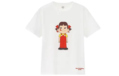 UNIQLO Print Straight Fit T Shirt Women's White
