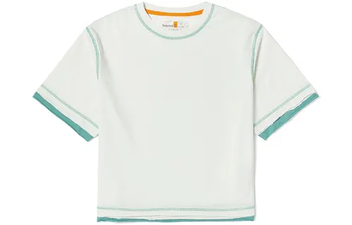 Timberland T Shirts Women's Vintage White Crew Neck Moderate