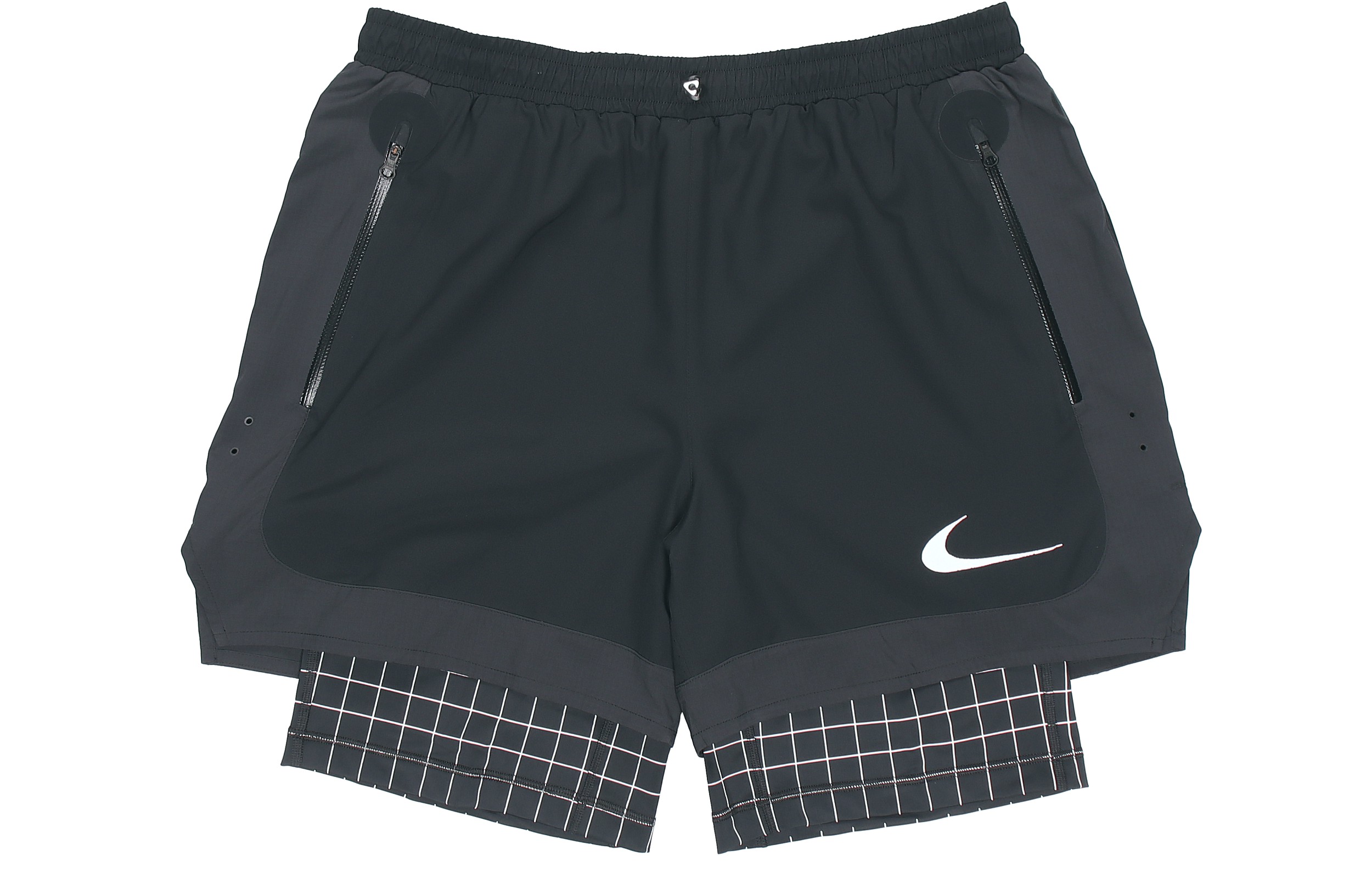 Nike X OFF-WHITE joint model Shorts SS21 two-in-one sports running training casual shorts, same style for men and women, black