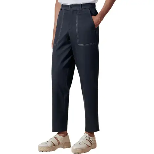HERMES SS24 Casual Pants Men's Marine Blue