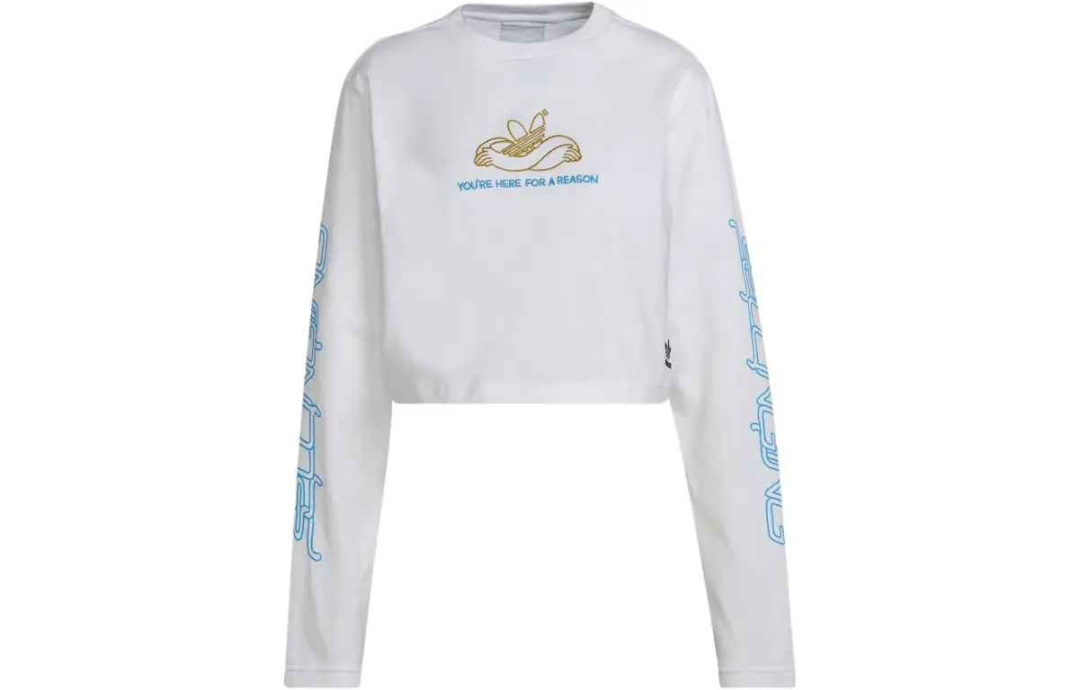 Adidas Originals Crop Tops Women's White Crew Neck Moderate