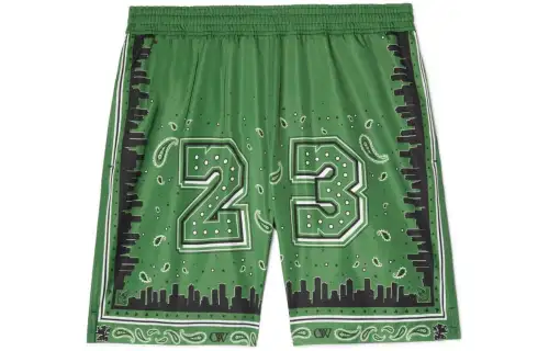 OFF-WHITE Bandana Printed Straight Hem Swim Shorts