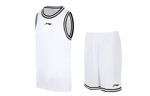 Li Ning, T-shirt, basketball shorts, white set, with your logo imprint, loose straight fit, men's style