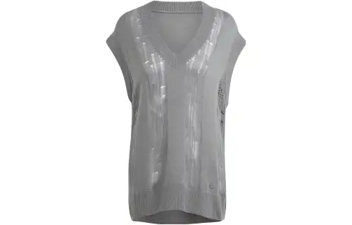 Adidas Originals DISTRESSED KNIT VEST Tank Top Women's Gray